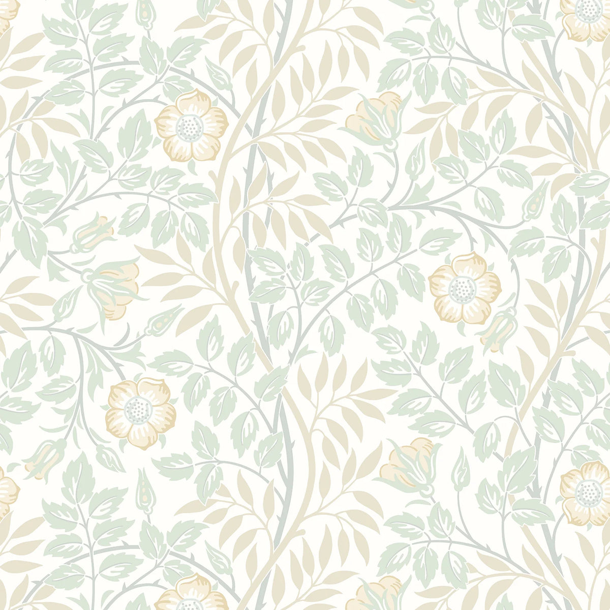 Sample - Rosehip Trail Wallpaper - Ohpopsi - Soft Mint