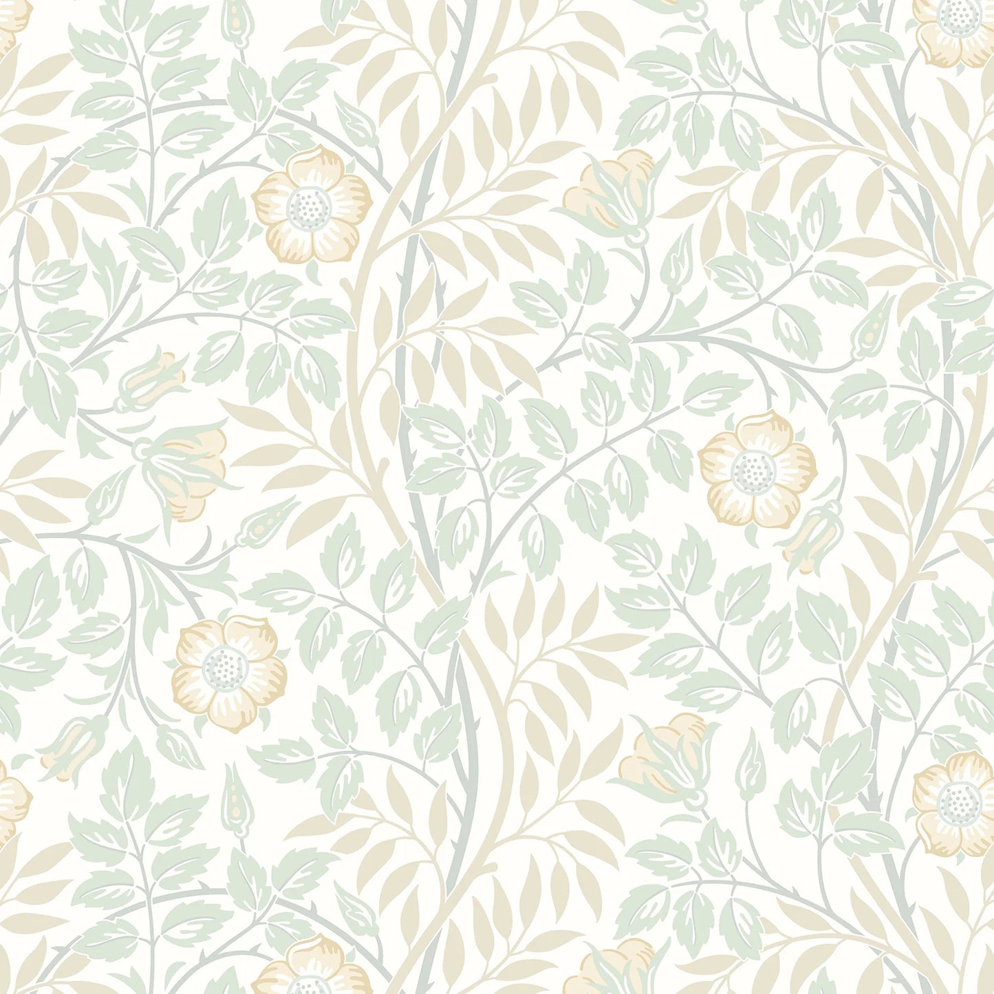 Rosehip Trail Wallpaper - Ohpopsi - Soft Mint