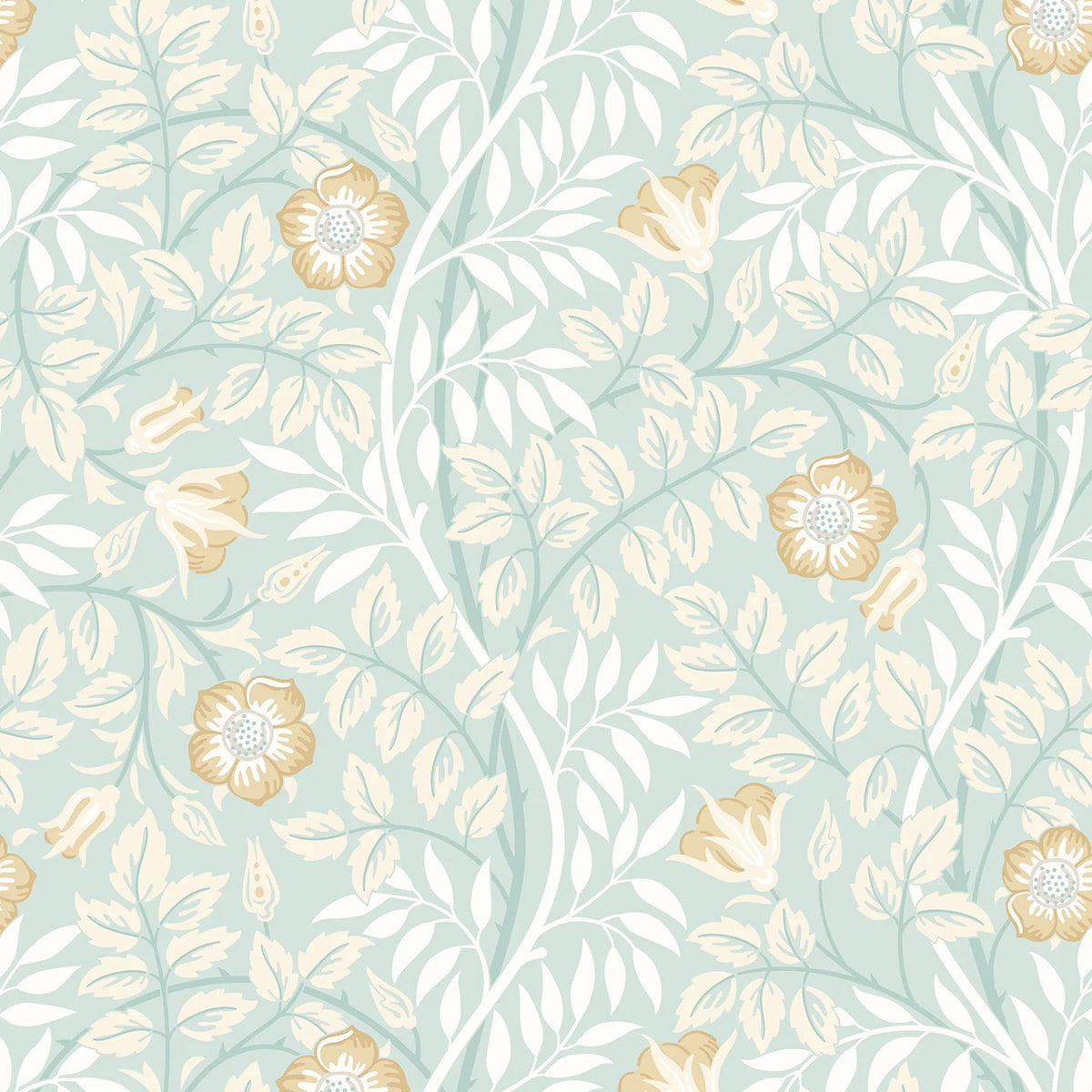 Sample - Rosehip Trail Wallpaper - Ohpopsi - Seafoam