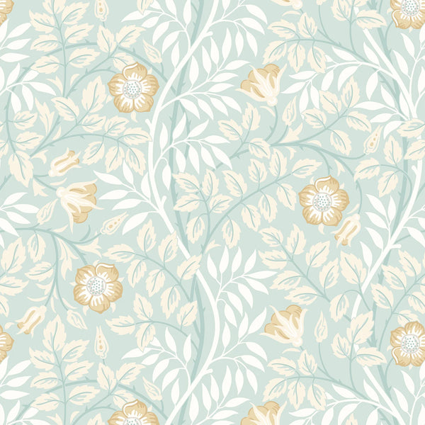 Sample - Rosehip Trail Wallpaper - Ohpopsi - Seafoam