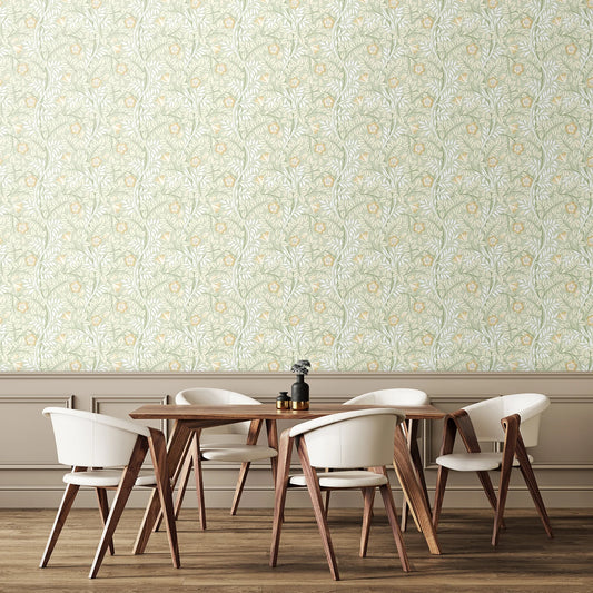 Rosehip Trail Wallpaper - Ohpopsi - Sage Green
