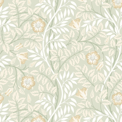 Rosehip Trail Wallpaper - Ohpopsi - Sage Green