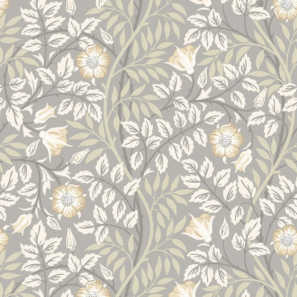 Rosehip Trail Wallpaper - Ohpopsi - Grey Stone