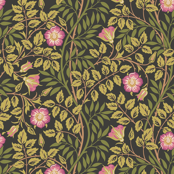 Sample - Rosehip Trail Wallpaper - Ohpopsi - Aubergine