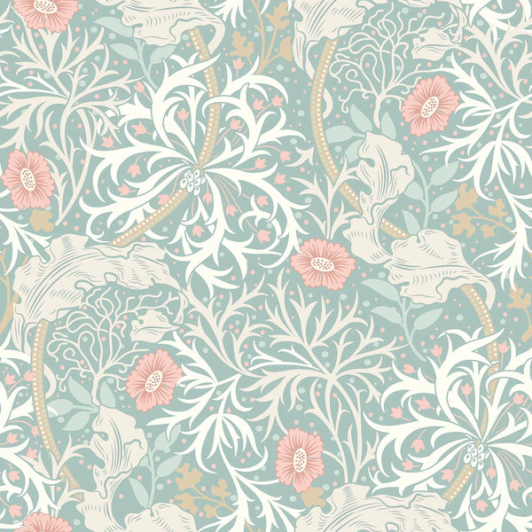 Sample - Seaweed Garden Wallpaper - Ohpopsi - Seafoam