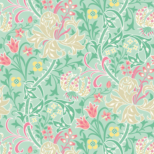 Lily Ogee Wallpaper - Ohpopsi - Mint Green