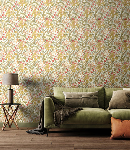 Lily Ogee Wallpaper - Ohpopsi - Olive Green