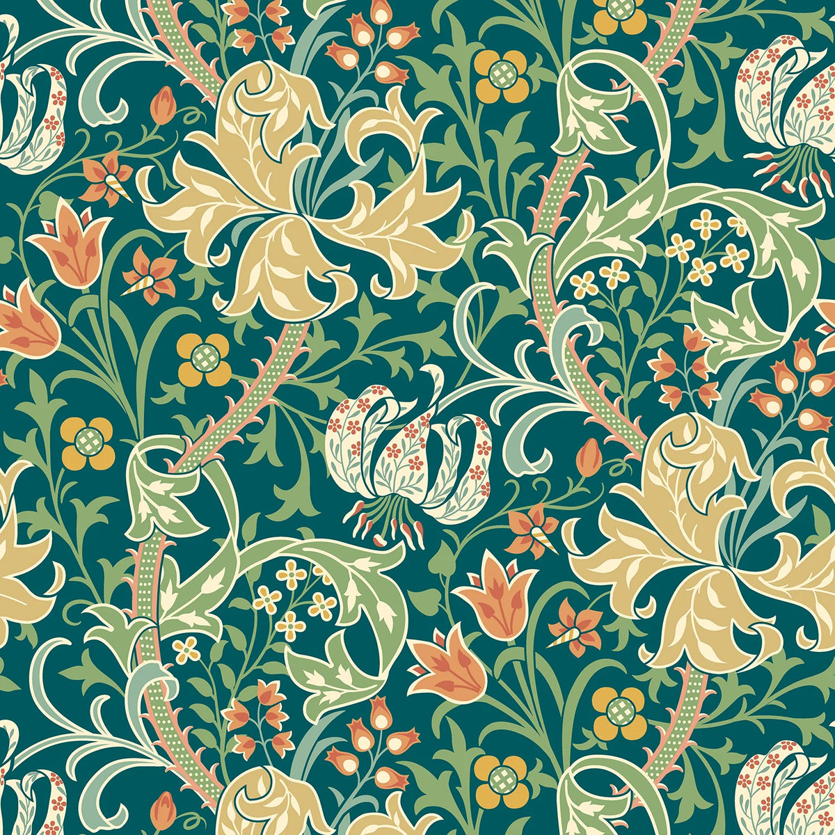 Sample - Lily Ogee Wallpaper - Ohpopsi - Emerald