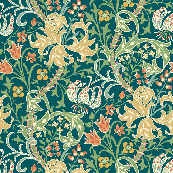 Sample - Lily Ogee Wallpaper - Ohpopsi - Emerald