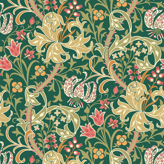 Lily Ogee Wallpaper - Ohpopsi - Forest Green