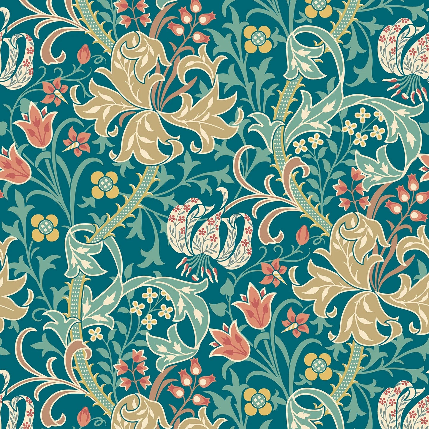 Lily Ogee Wallpaper - Ohpopsi - Teal