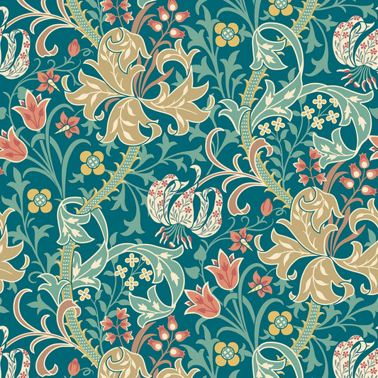 Lily Ogee Wallpaper - Ohpopsi - Teal