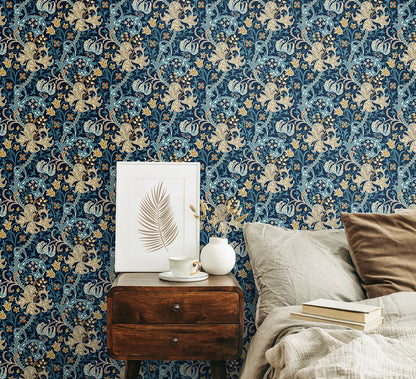 Lily Ogee Wallpaper - Ohpopsi - Navy Blue