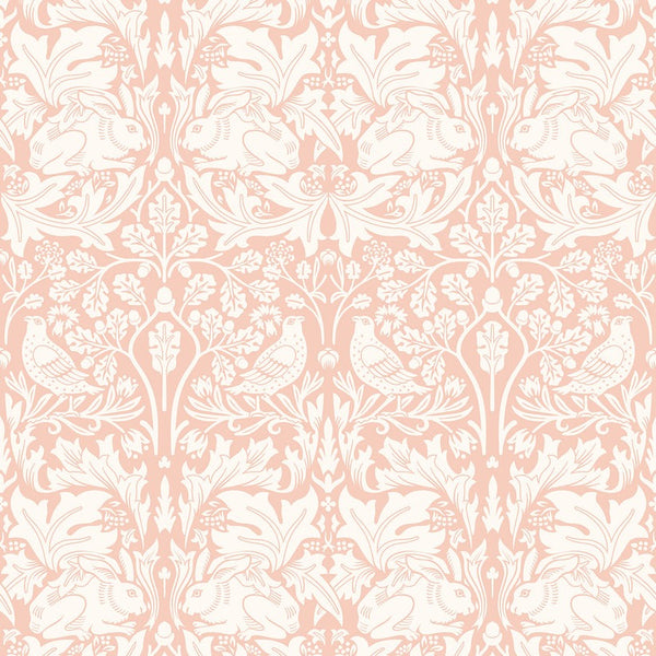 Sample - Forest Rabbit Wallpaper - Soft Pink