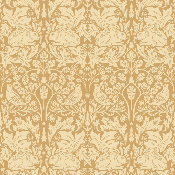 Sample - Forest Rabbit Wallpaper - Yellow Ochre