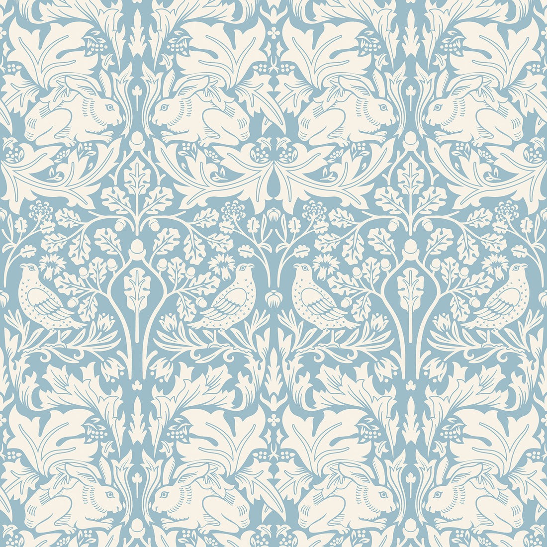 Sample - Forest Rabbit Wallpaper - Blue
