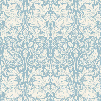 Forest Rabbit Wallpaper - Blue
