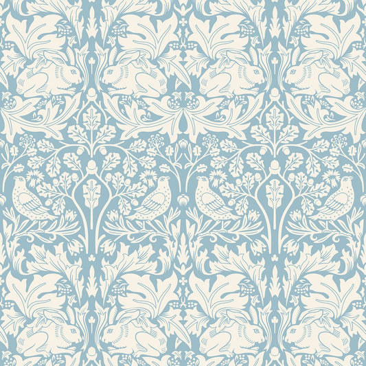 Forest Rabbit Wallpaper - Blue