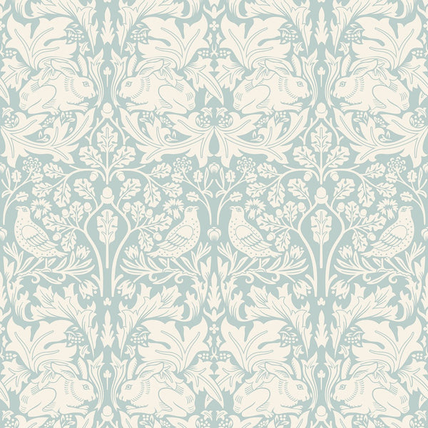Sample - Forest Rabbit Wallpaper - Duck Egg Blue