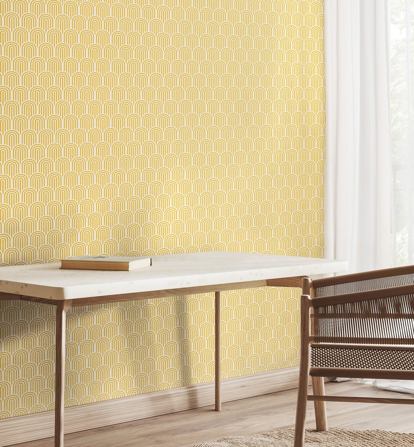 Retro Arch Wallpaper - Yellow