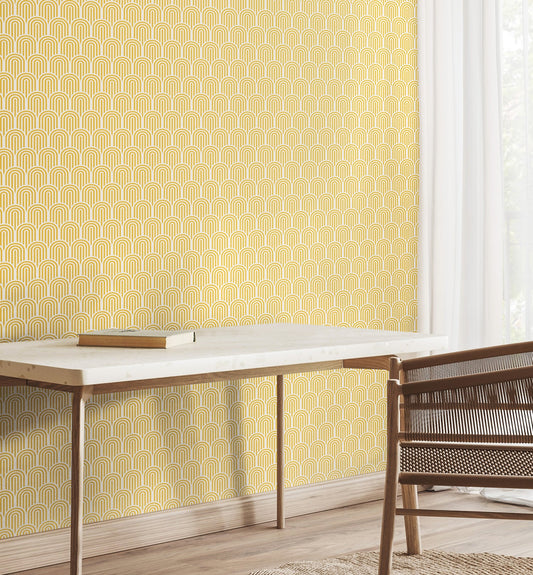 Retro Arch Wallpaper - Yellow
