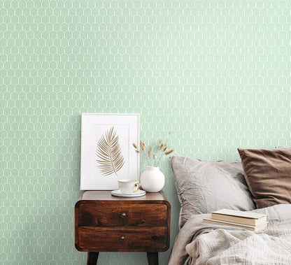 Retro Arch Wallpaper - Mint Green
