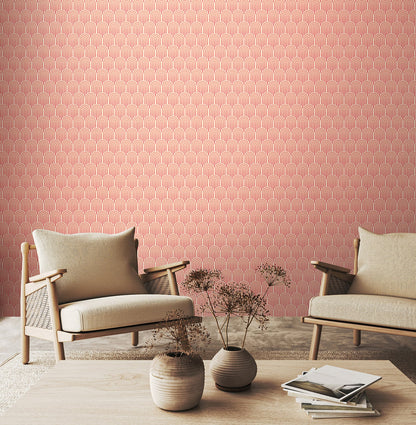 Retro Arch Wallpaper - Blush Pink