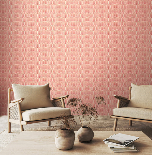 Retro Arch Wallpaper - Blush Pink