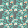 Chunky Flower Wallpaper - Teal Blue