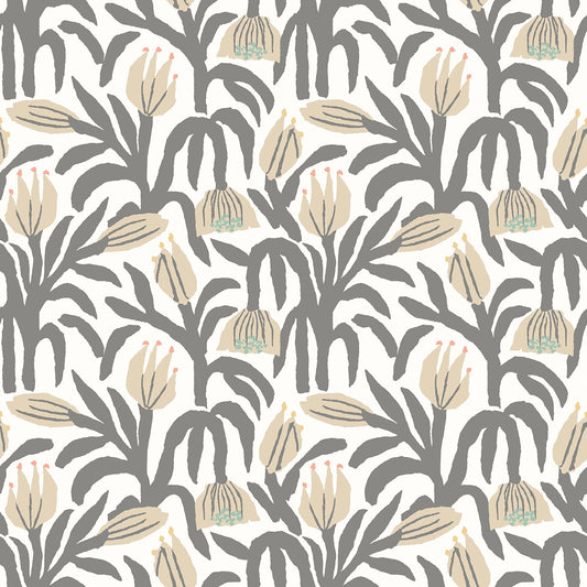 Chunky Flower Wallpaper - Charcoal