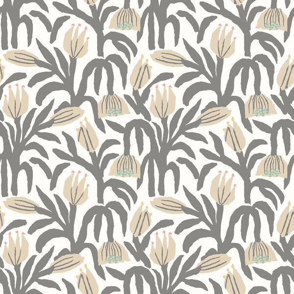Sample - Chunky Flower Wallpaper - Charcoal