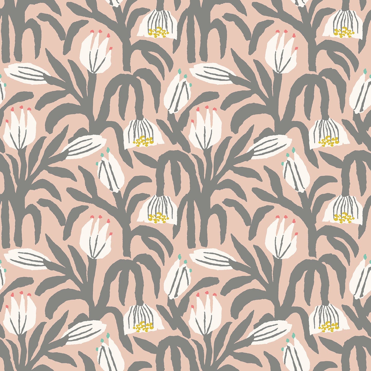 Chunky Flower Wallpaper - Powder Puff