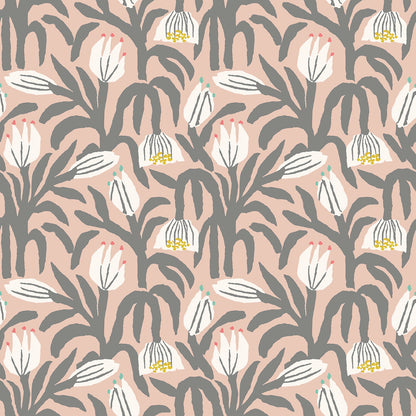 Chunky Flower Wallpaper - Powder Puff