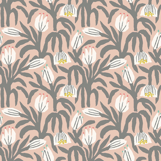 Chunky Flower Wallpaper - Powder Puff