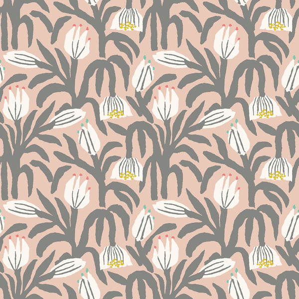 Sample - Chunky Flower Wallpaper - Powder Puff