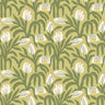 Chunky Flower Wallpaper - Olive Green
