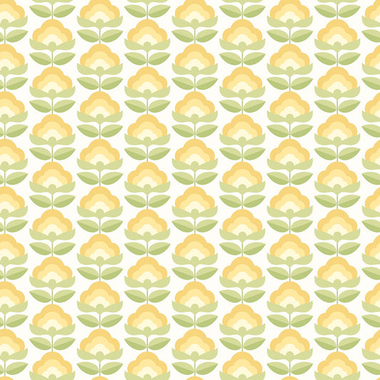 Retro Flower - Blooms Wallpaper - Sunshine