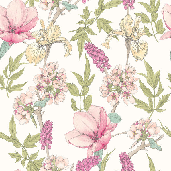 Sample - Orchid Bloom Wallpaper - Sweet Pea