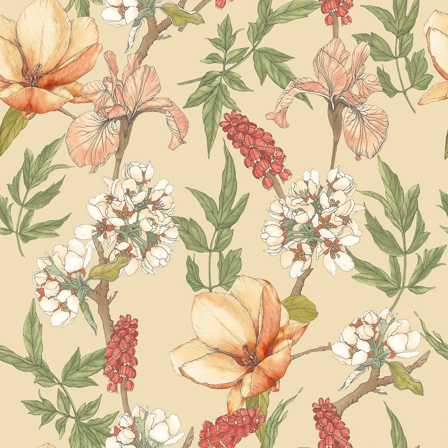 Orchid Bloom Wallpaper - Amber