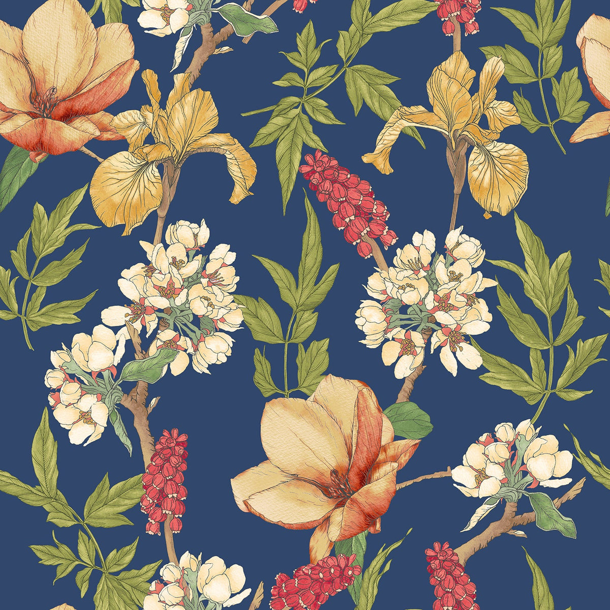 Sample - Orchid Bloom Wallpaper - Ginger & Ink