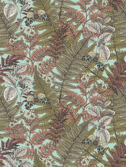 Wild Ferns Wallpaper - Rosehip