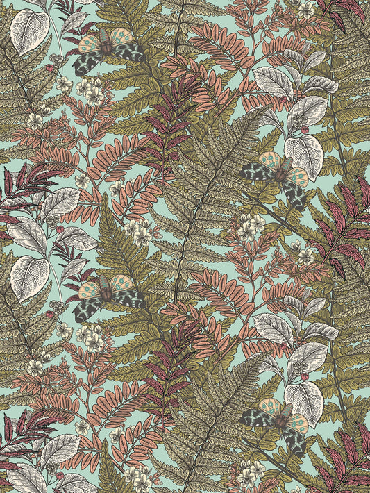 Wild Ferns Wallpaper - Rosehip