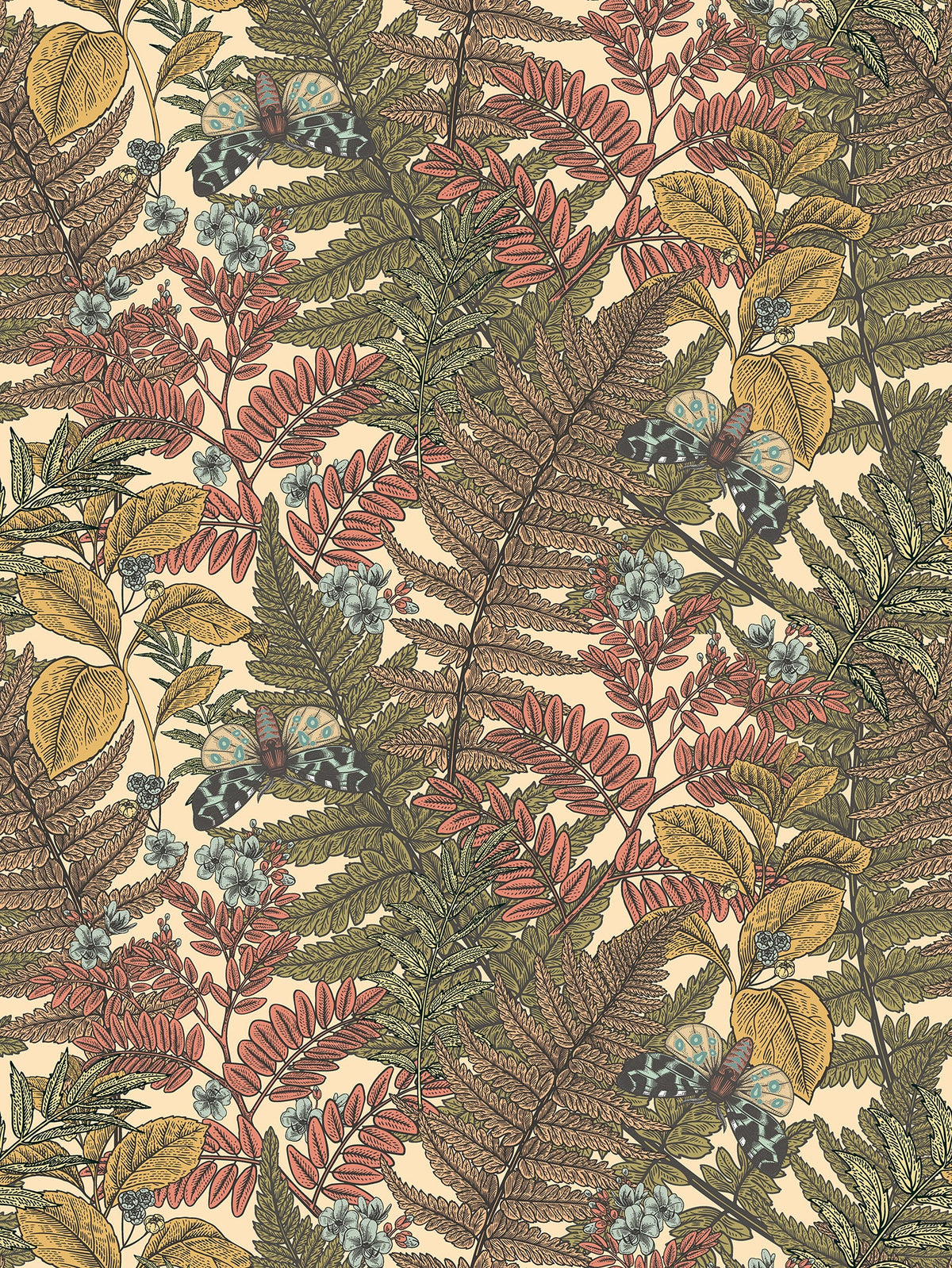 Sample - Wild Ferns Wallpaper - Warm Spice