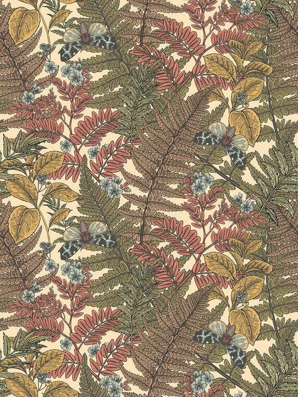 Sample - Wild Ferns Wallpaper - Warm Spice