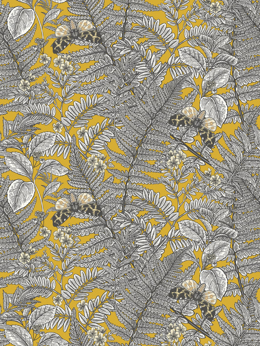 Wild Ferns Wallpaper - Mustard