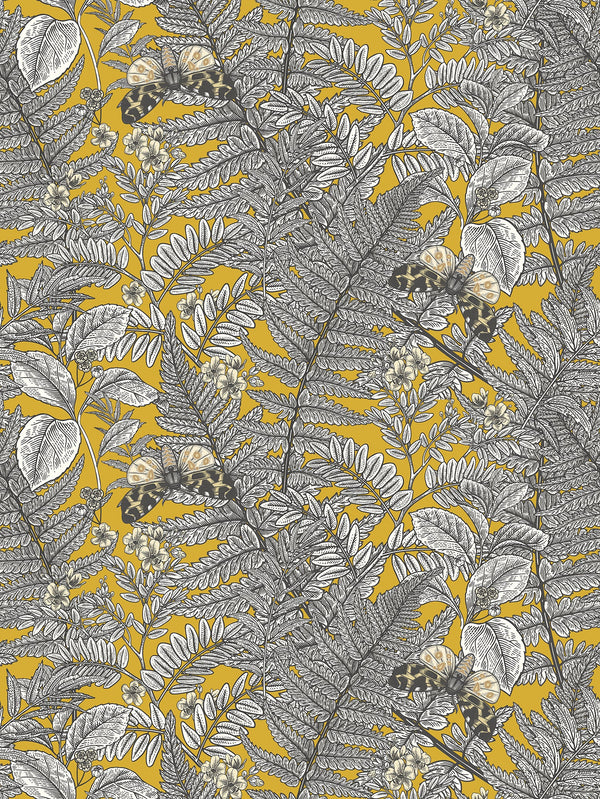 Sample - Wild Ferns Wallpaper - Mustard