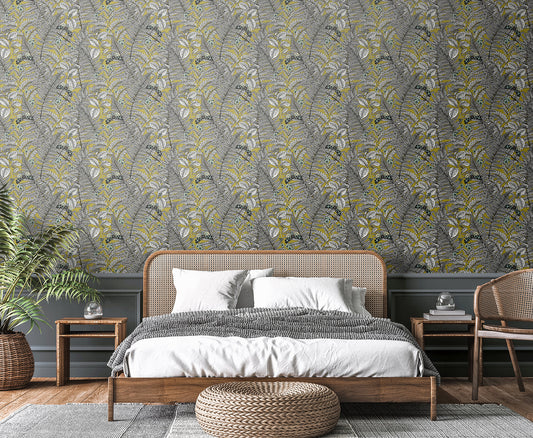 Wild Ferns Wallpaper - Olive