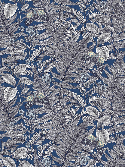 Wild Ferns Wallpaper - Indigo