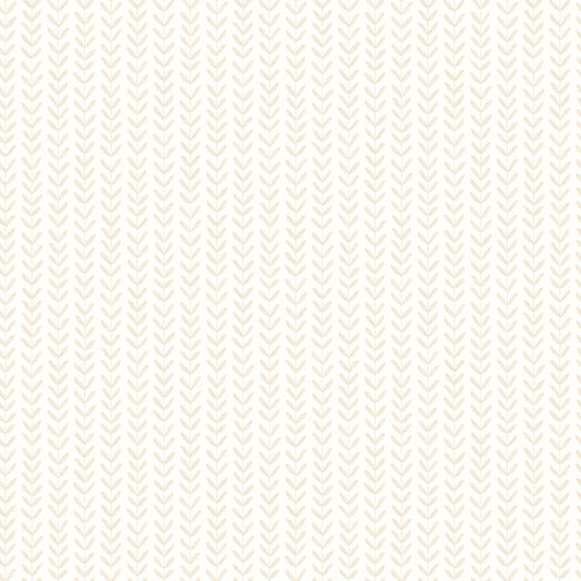 Ditsy Leaf Stripe Wallpaper - Linen