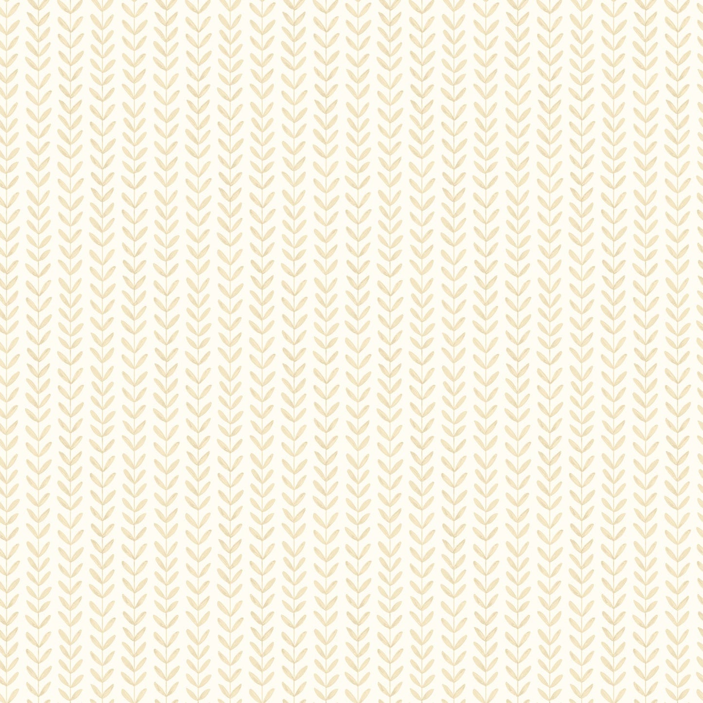 Ditsy Leaf Stripe Wallpaper - Hay